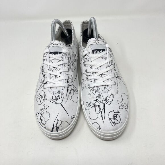 Keds Alley Breezie White and Black Hand Drawn Print Sneakers Size 10 WF66863 - Picture 6 of 14